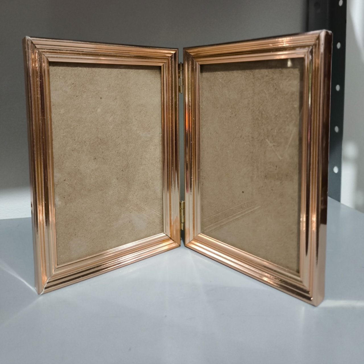 Porta Retrato Rose Gold Duplo 15X15Cm  - Baloesfeitosdesonhos 