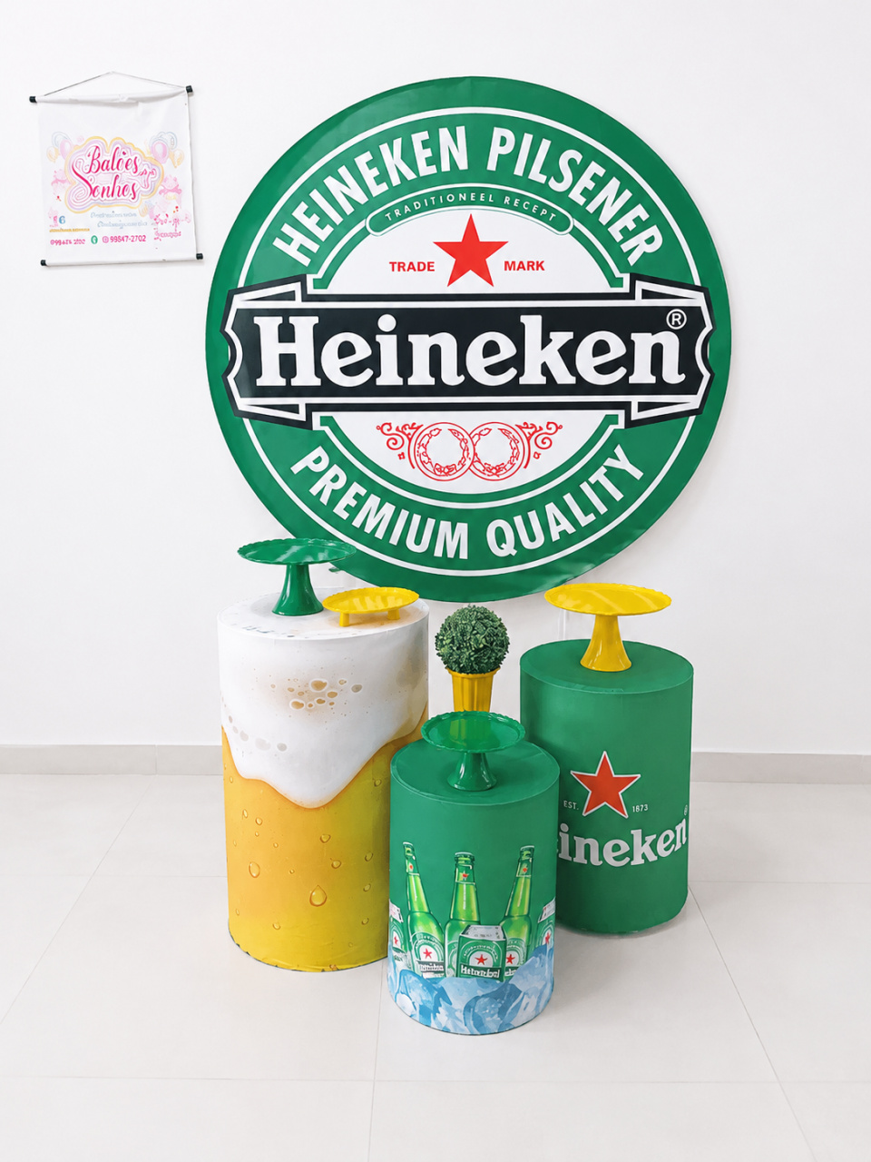 Kit Mini Table - Cerveja Verde - Baloesfeitosdesonhos 