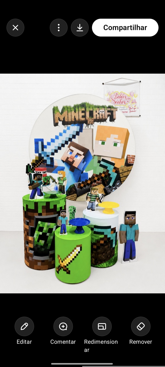 Kit Mini Table Minecraft 1 Com Personagens - Baloesfeitosdesonhos 