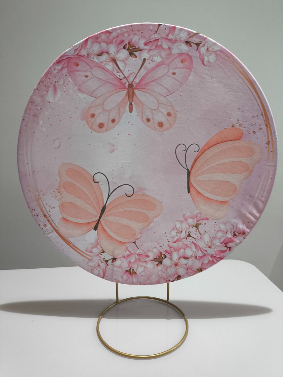 Painel de Mesa 50X50 Borboleta Rosa - Baloesfeitosdesonhos 