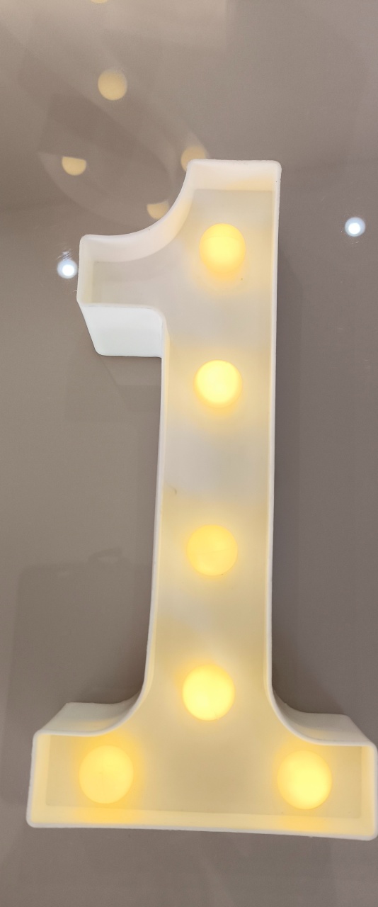 Número Luminoso de Mesa N 1 - Baloesfeitosdesonhos 