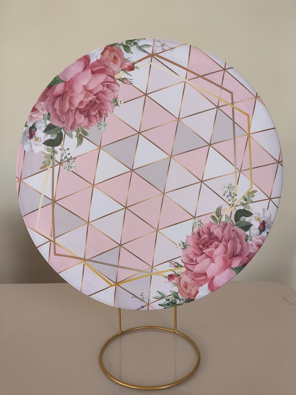 Mini Painel 50X50 Floral Rosa Com Branco  - Baloesfeitosdesonhos 