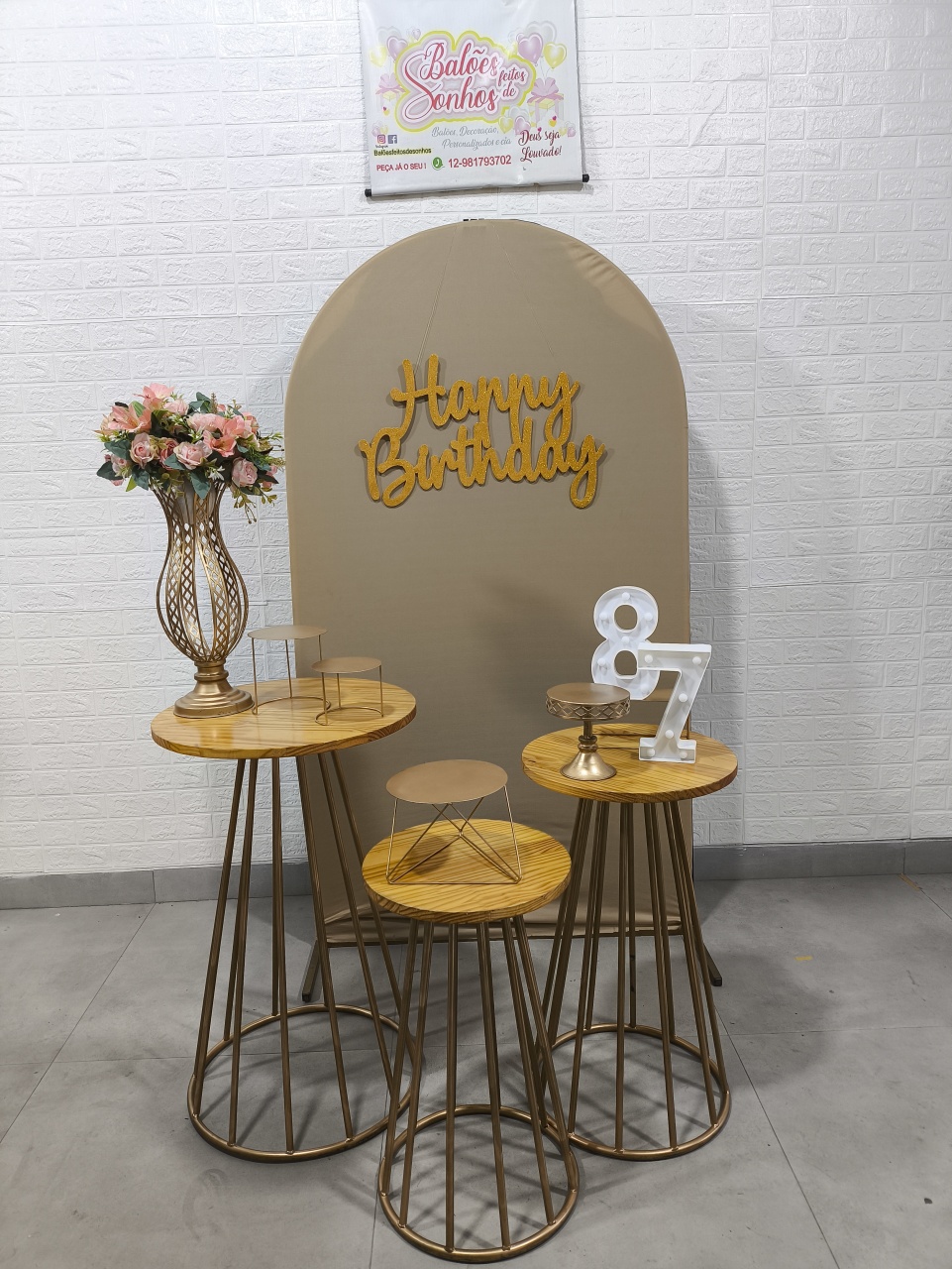 Kit Felicidade Premium Bege - Baloesfeitosdesonhos 