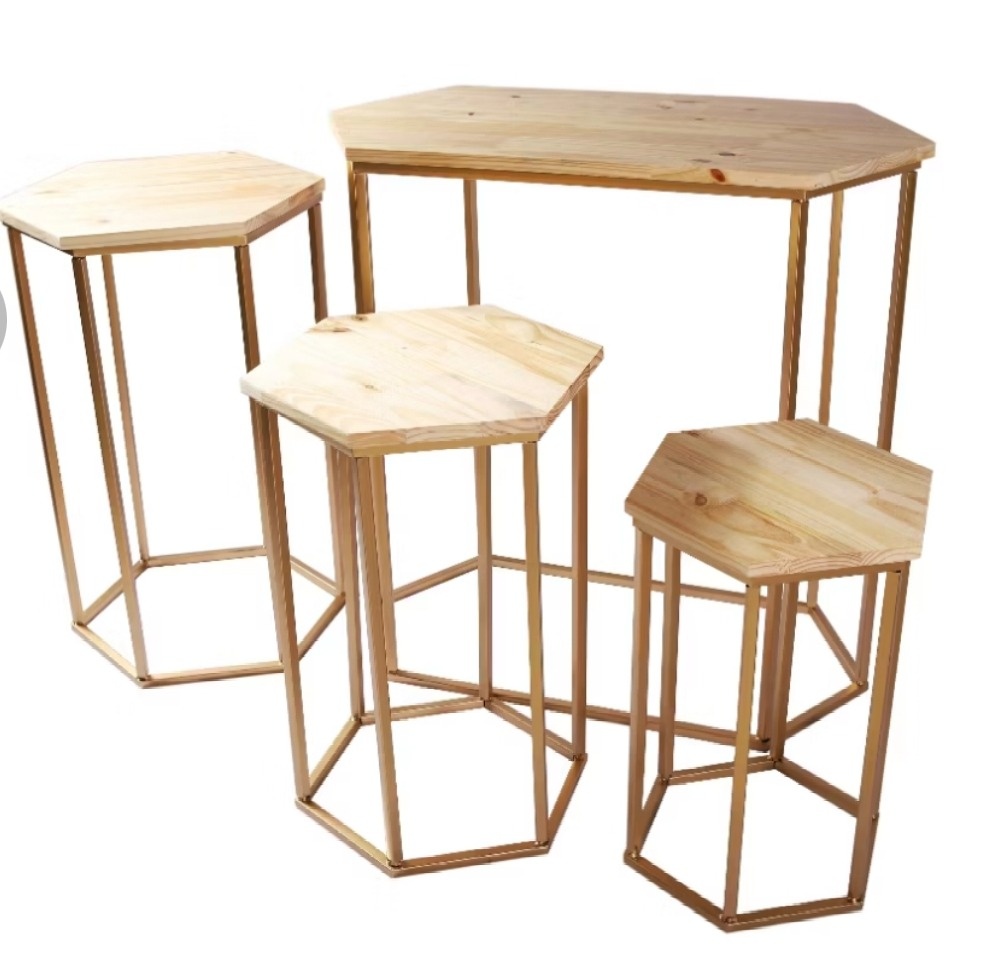 Kit de 4  Mesa Hexágono  - Baloesfeitosdesonhos 