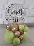 Balão Personalizado 10' Verde Pistache E Dourado - imagem 1