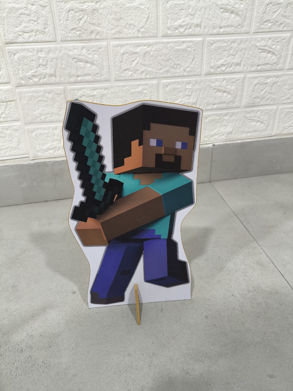 Display Simples 25Cm Minecraft Personagens Azul Com Espada - Baloesfeitosdesonhos 