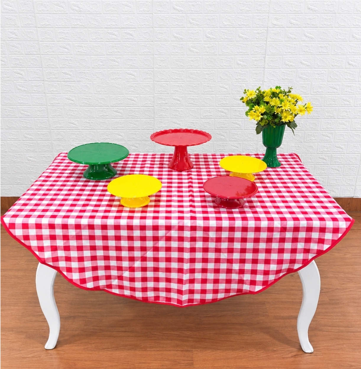 Kit Mesa Bolo Pic Nic Vermelho 0.60 Cm de Altura X 1M de Comp - Baloesfeitosdesonhos 