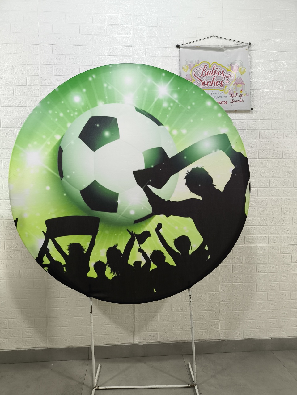 Painel Torcedor Com Bola Verde 150X150- Futebol - Baloesfeitosdesonhos 