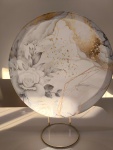 Painel de Mesa 50X50 Floral Branco Com Dourado  - imagem 1