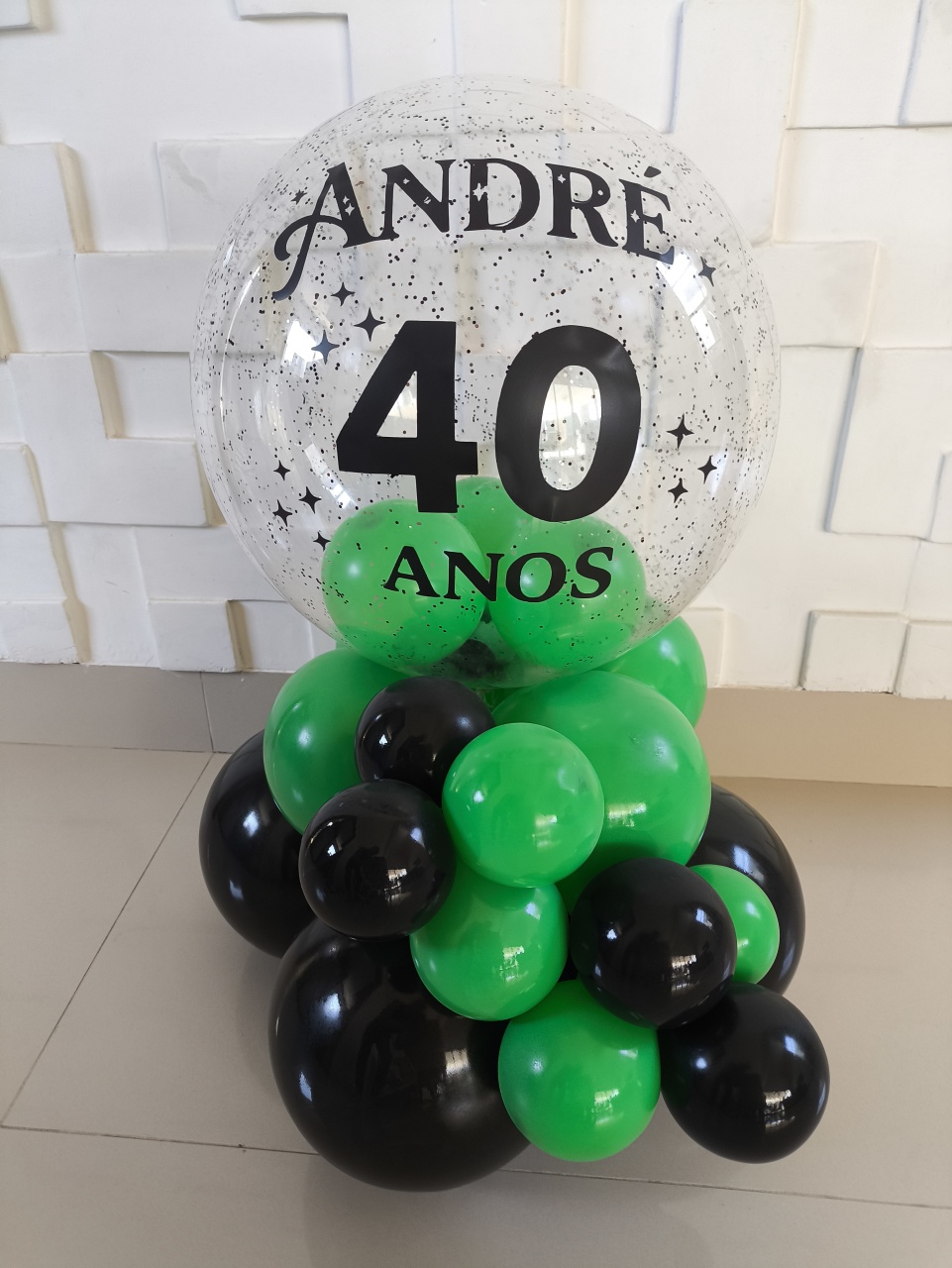 Balão Personalizado Verde E Preto - Baloesfeitosdesonhos 