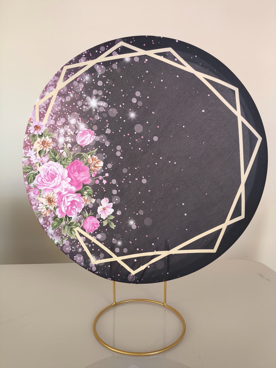 Mini Painel 50X50 Floral Preto  - Baloesfeitosdesonhos 