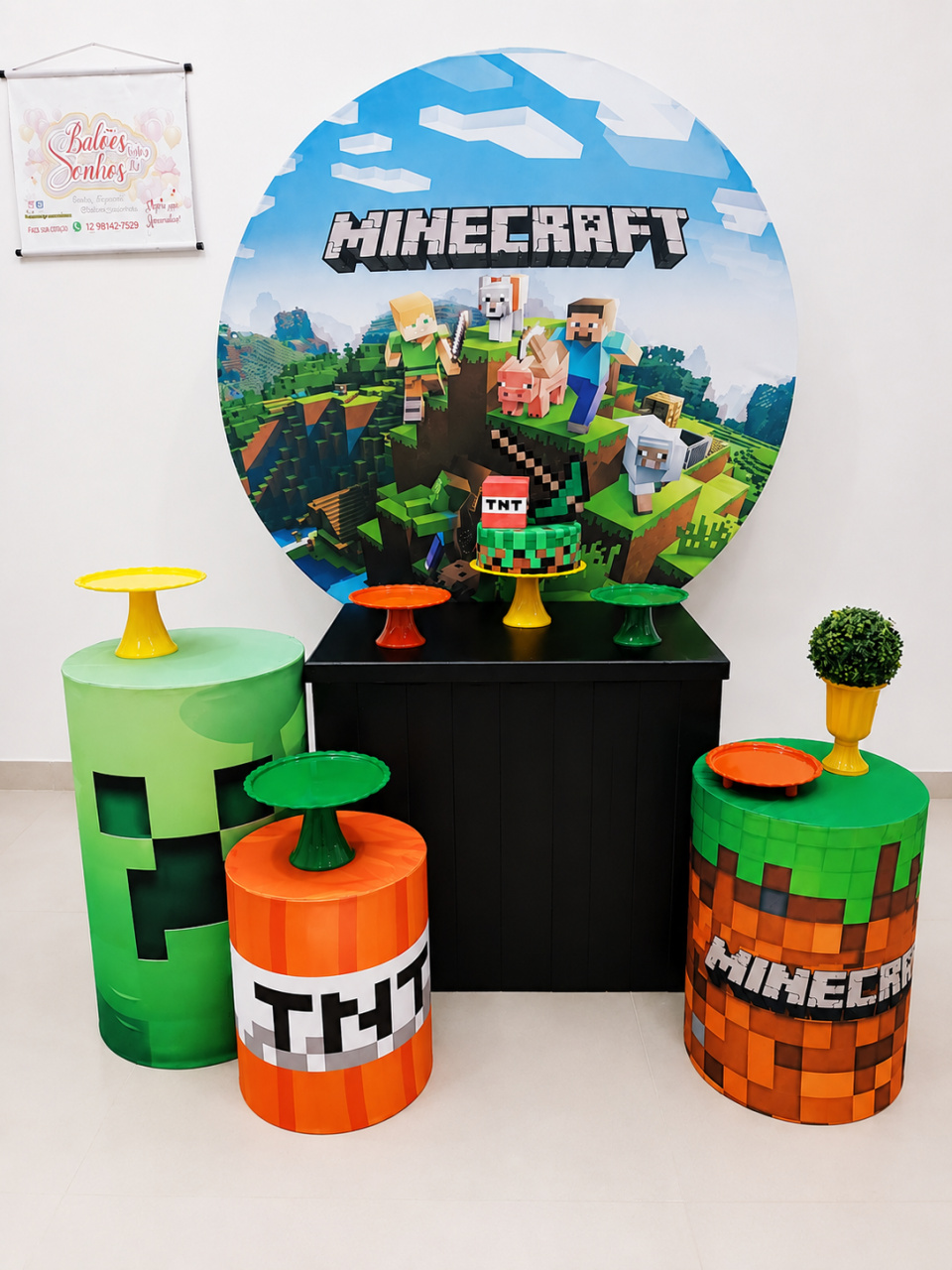 Kit Festejar - Minecraft Básico - Baloesfeitosdesonhos 