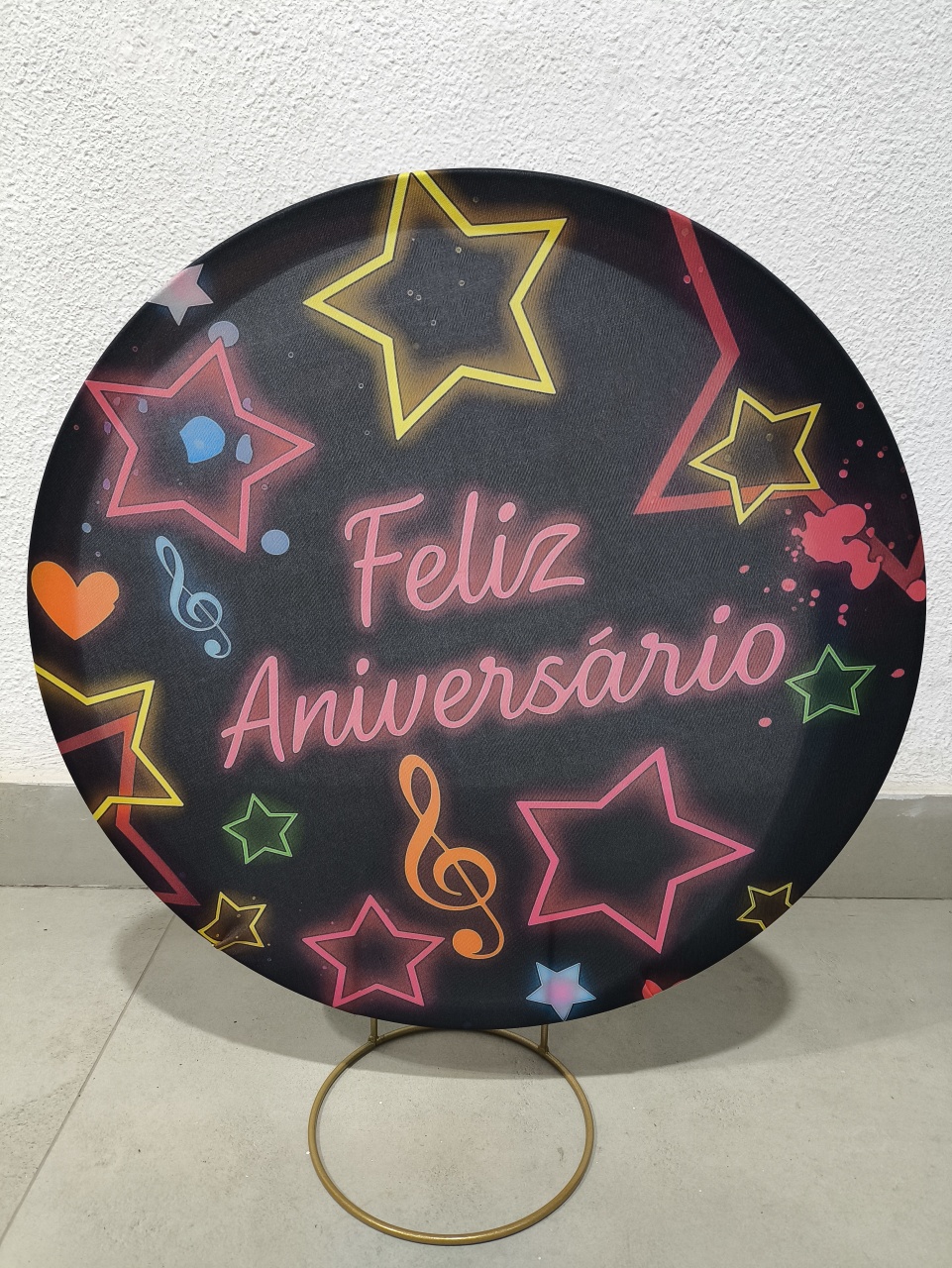 Mini Painel Feliz Aniversário Neon 50X50 - Baloesfeitosdesonhos 