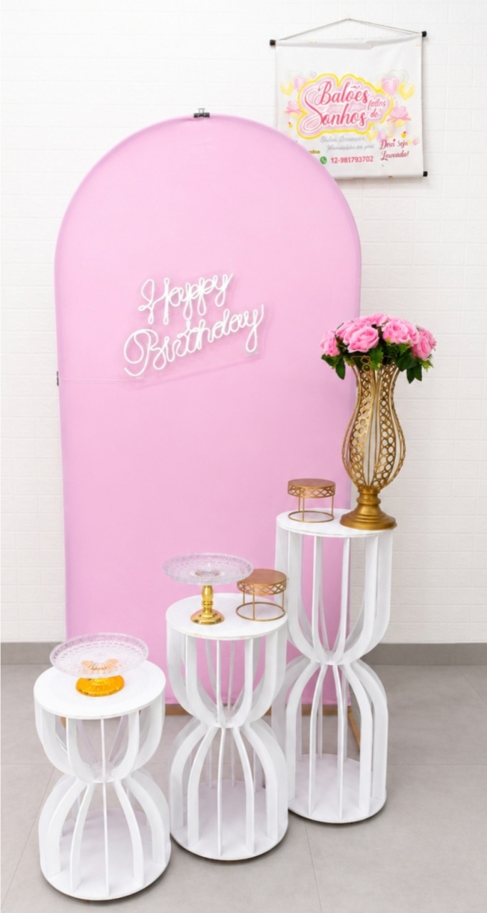Kit Ampulheta Rosa Bebê Ok - Baloesfeitosdesonhos 