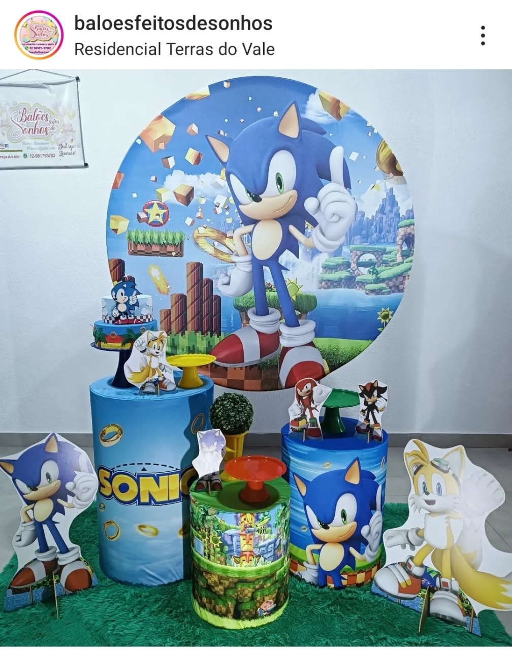 Kit Mini Table Sonic - Baloesfeitosdesonhos 