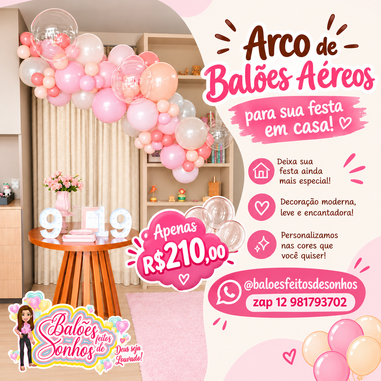 Balões Aéreos Com Três Bubles- 1M E Meio - Baloesfeitosdesonhos 