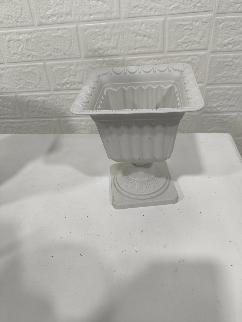 Vaso Quadrado Branco 12Cm - Baloesfeitosdesonhos 