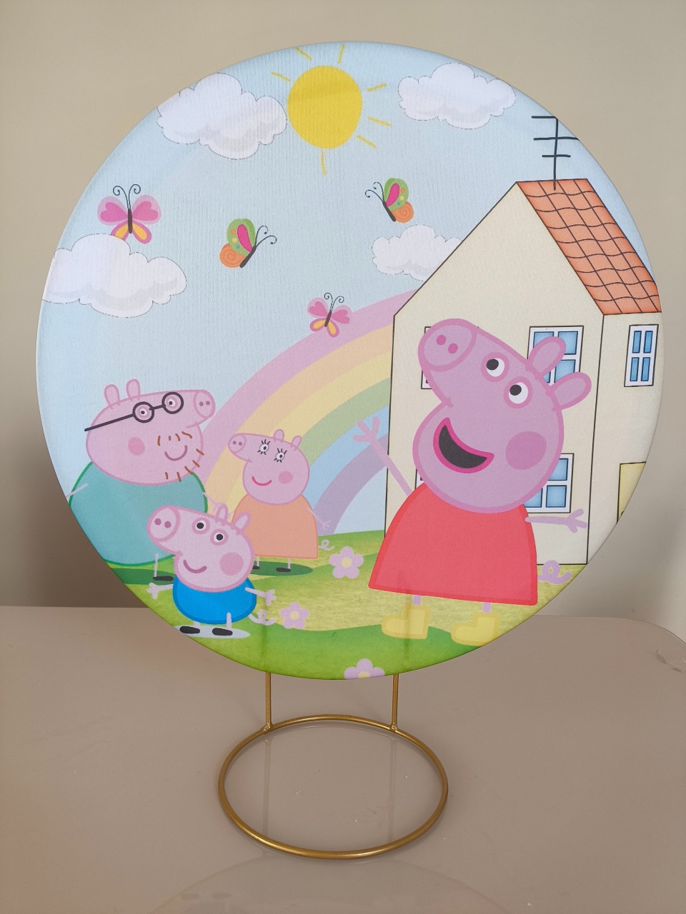 Mini Painel Peppa Pig Arco Íris 50X50  - Baloesfeitosdesonhos 