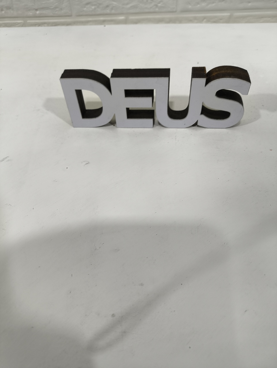 Display 3D - Palavra Deus Branco - Baloesfeitosdesonhos 