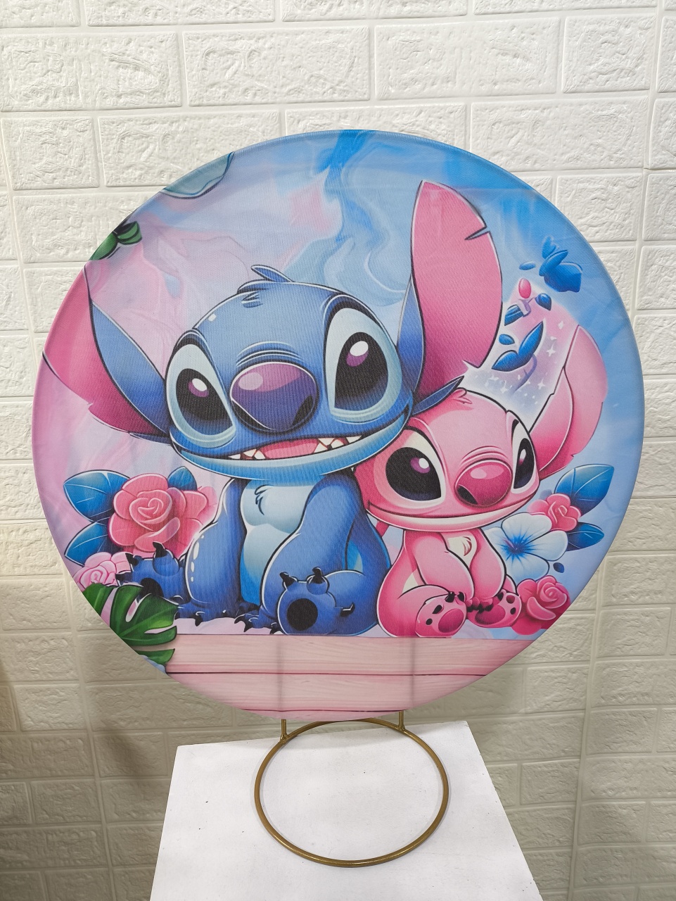 Mini Painel 50X50 Stich E Angel - Baloesfeitosdesonhos 