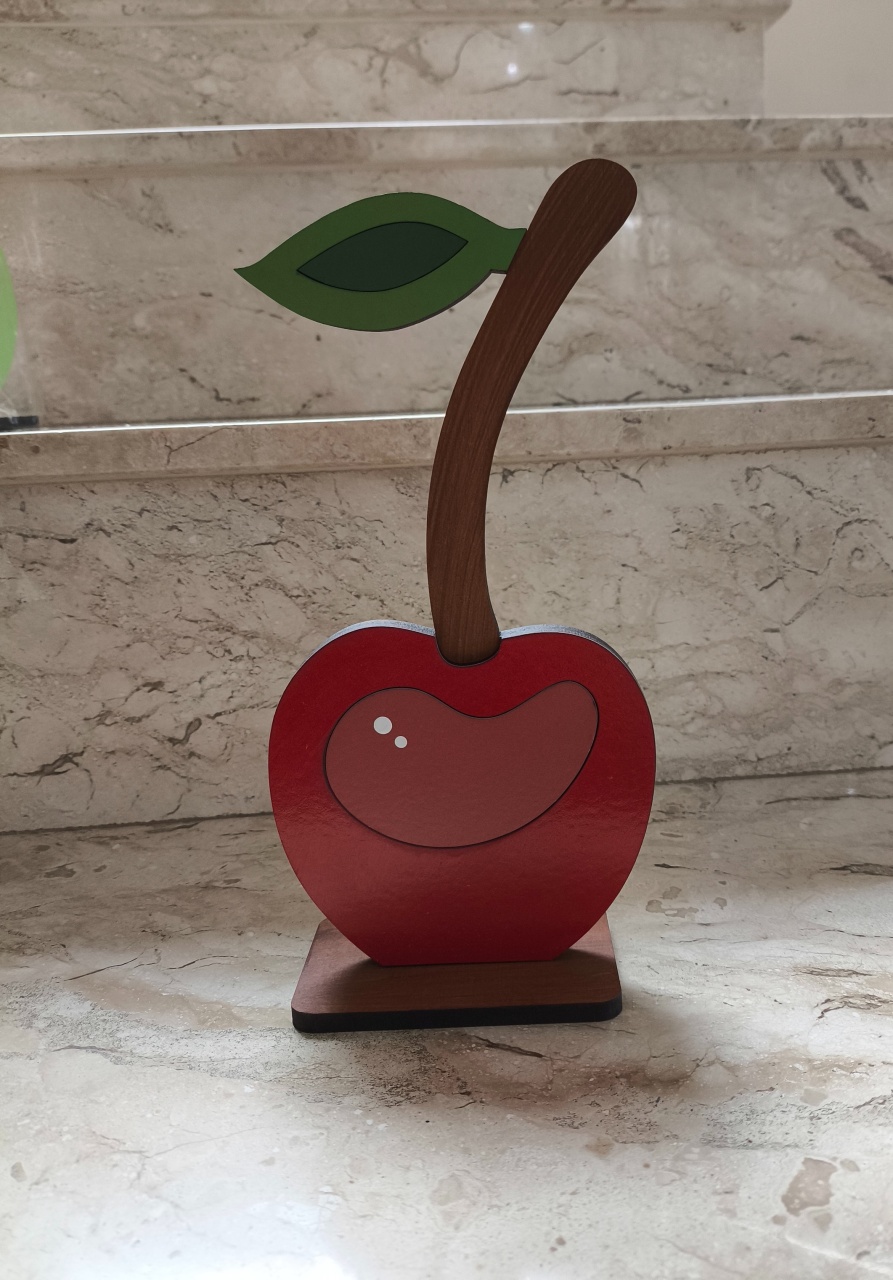 Display 3D  Cereja Uma Unidade  - Baloesfeitosdesonhos 