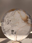 Painel de Mesa 50X50 Floral Branco Com Dourado  - imagem 2