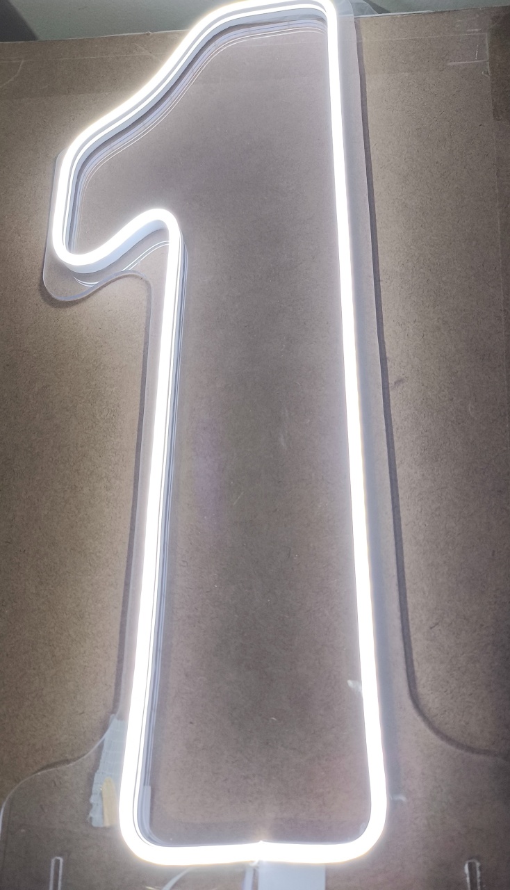 Led Número 1 60 Cm de Altura  - Baloesfeitosdesonhos 