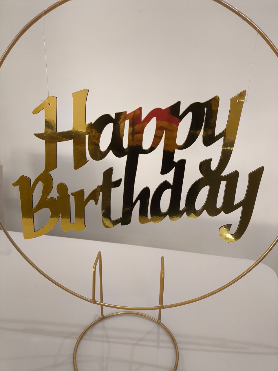 Happy Birthaday 40Cm Mdf Dourado  - Baloesfeitosdesonhos 