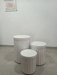 Trio de Cilindro Ripado Branco  - imagem 1