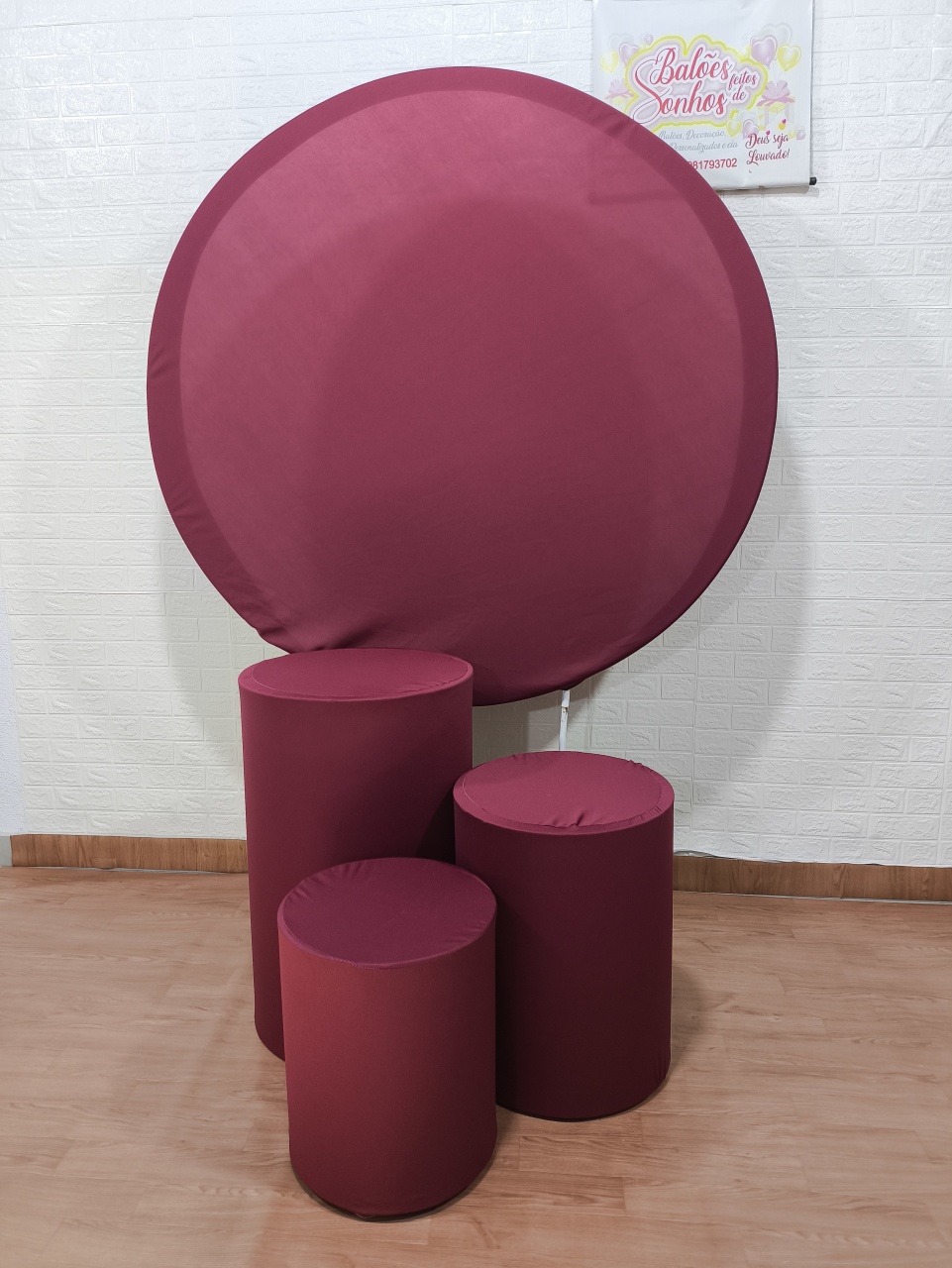 Kit Tecido Painel E Três Cilindros - Baloesfeitosdesonhos 