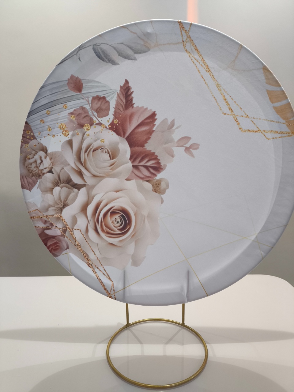 Painel de Mesa 50X50 Floral Nude - Baloesfeitosdesonhos 
