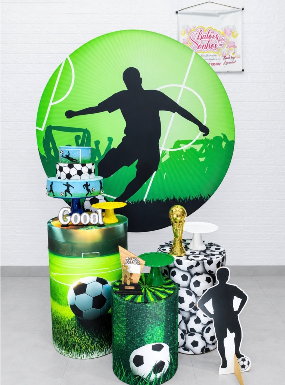 Kit Mini Table Futebol Melhor Jogador 150X150 Ok - Baloesfeitosdesonhos 