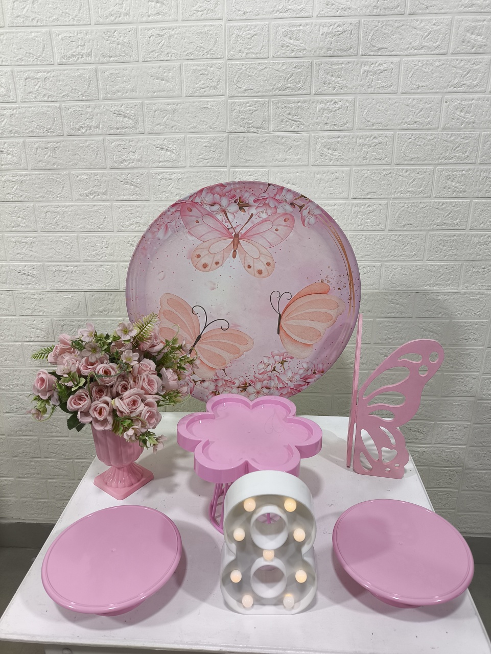 Kit Festa Na Mesa Borboleta Rosa Ok - Baloesfeitosdesonhos 