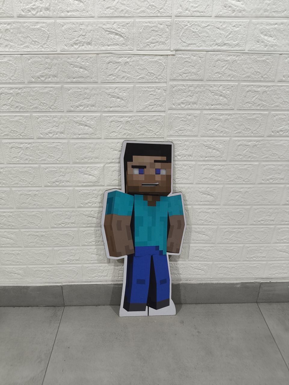 Display Simples 0.60 Cm Personagens Azul Minecraft - Baloesfeitosdesonhos 