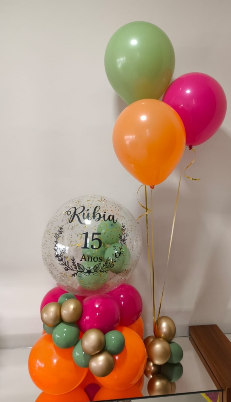 Balão de Mesa + 3 Baloes Flutuante - Baloesfeitosdesonhos 
