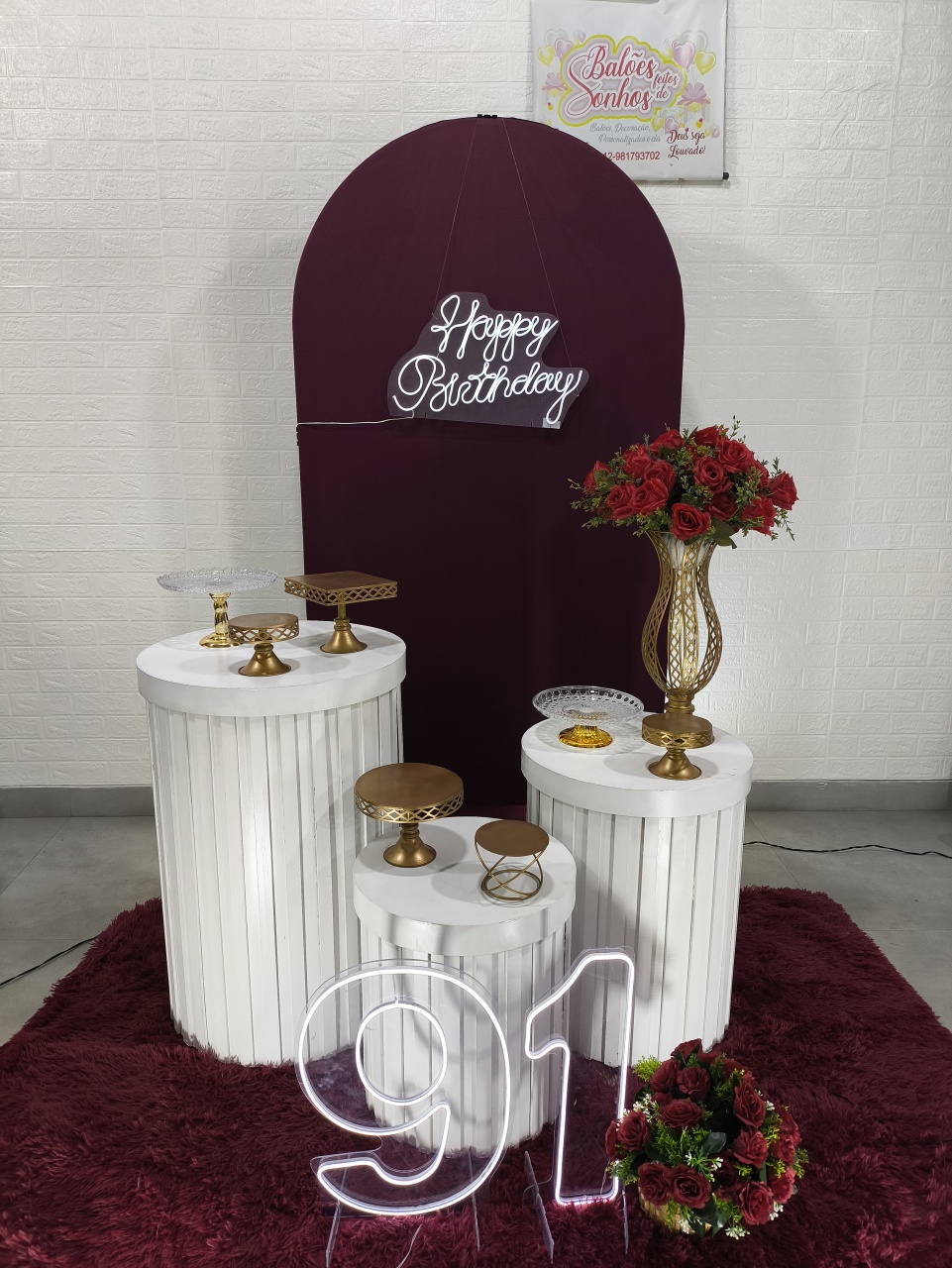 Kit Felicita Vinho E Branco - Baloesfeitosdesonhos 