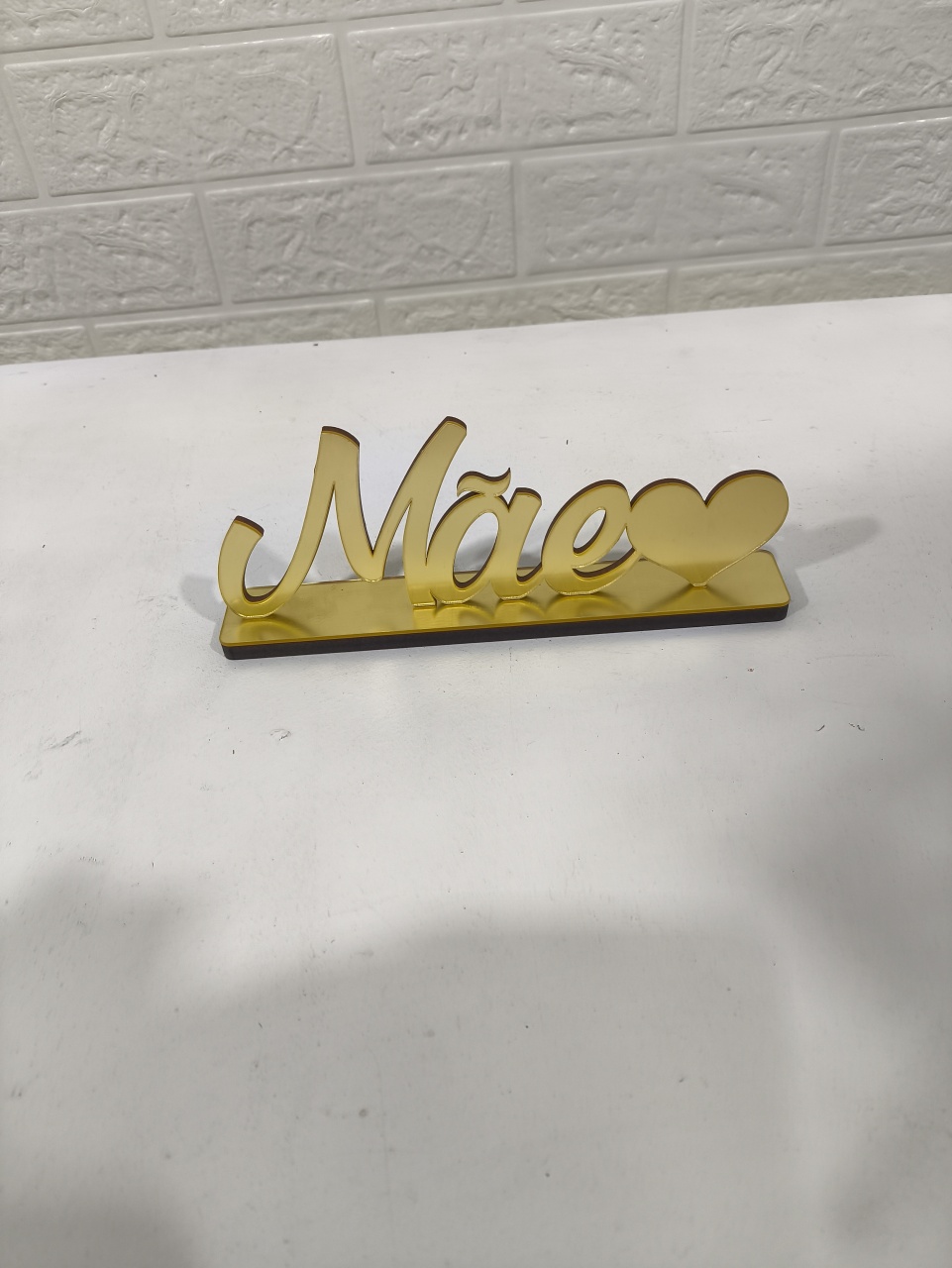 Display 3D 13 Cm Mãe Dourado Espelhado - Baloesfeitosdesonhos 
