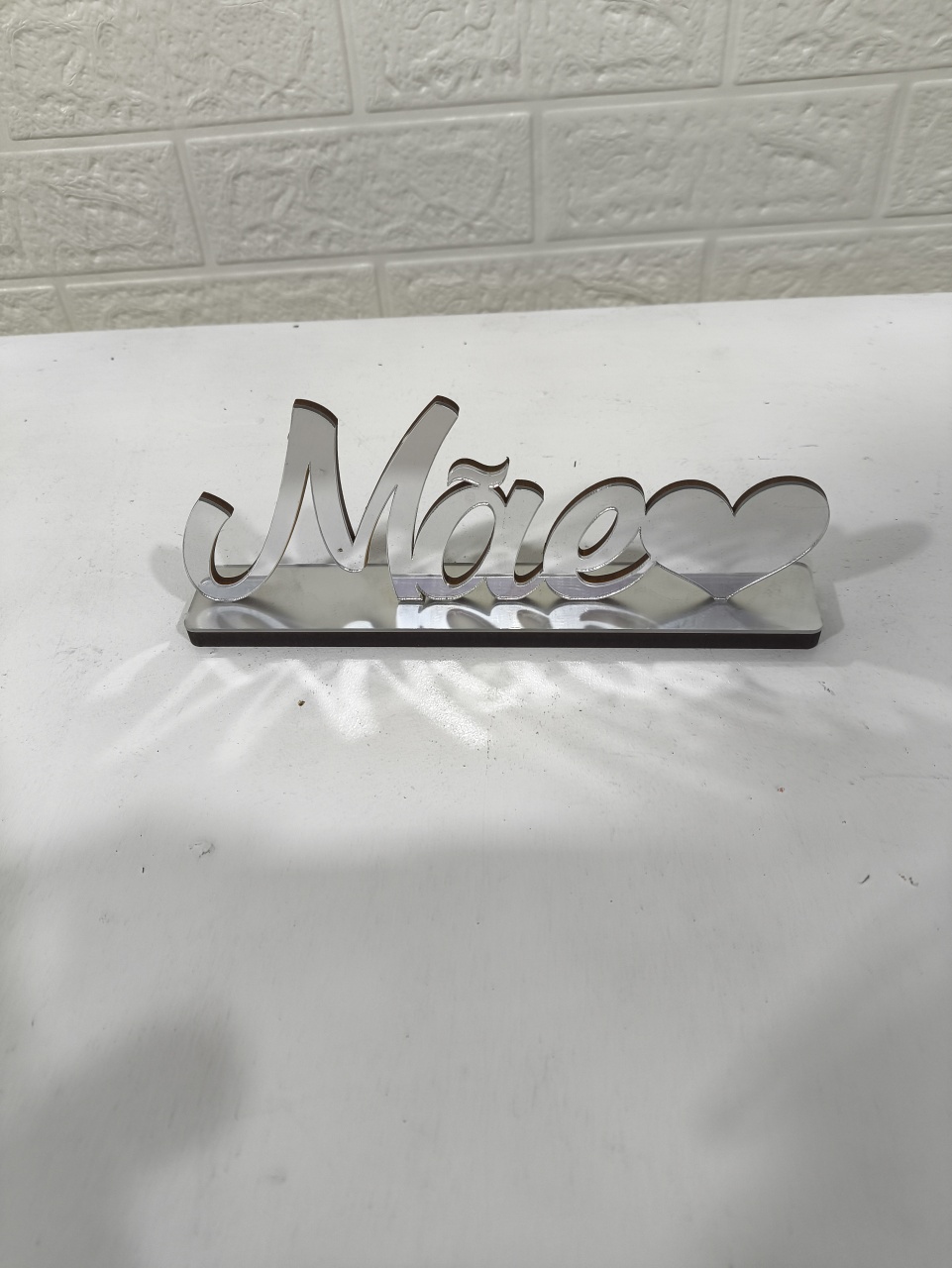 Display 3D Mãe Prata Espelhado - Baloesfeitosdesonhos 