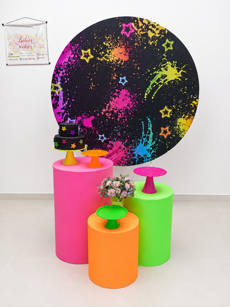 Kit Mini Table Cores E Estrelas - Baloesfeitosdesonhos 
