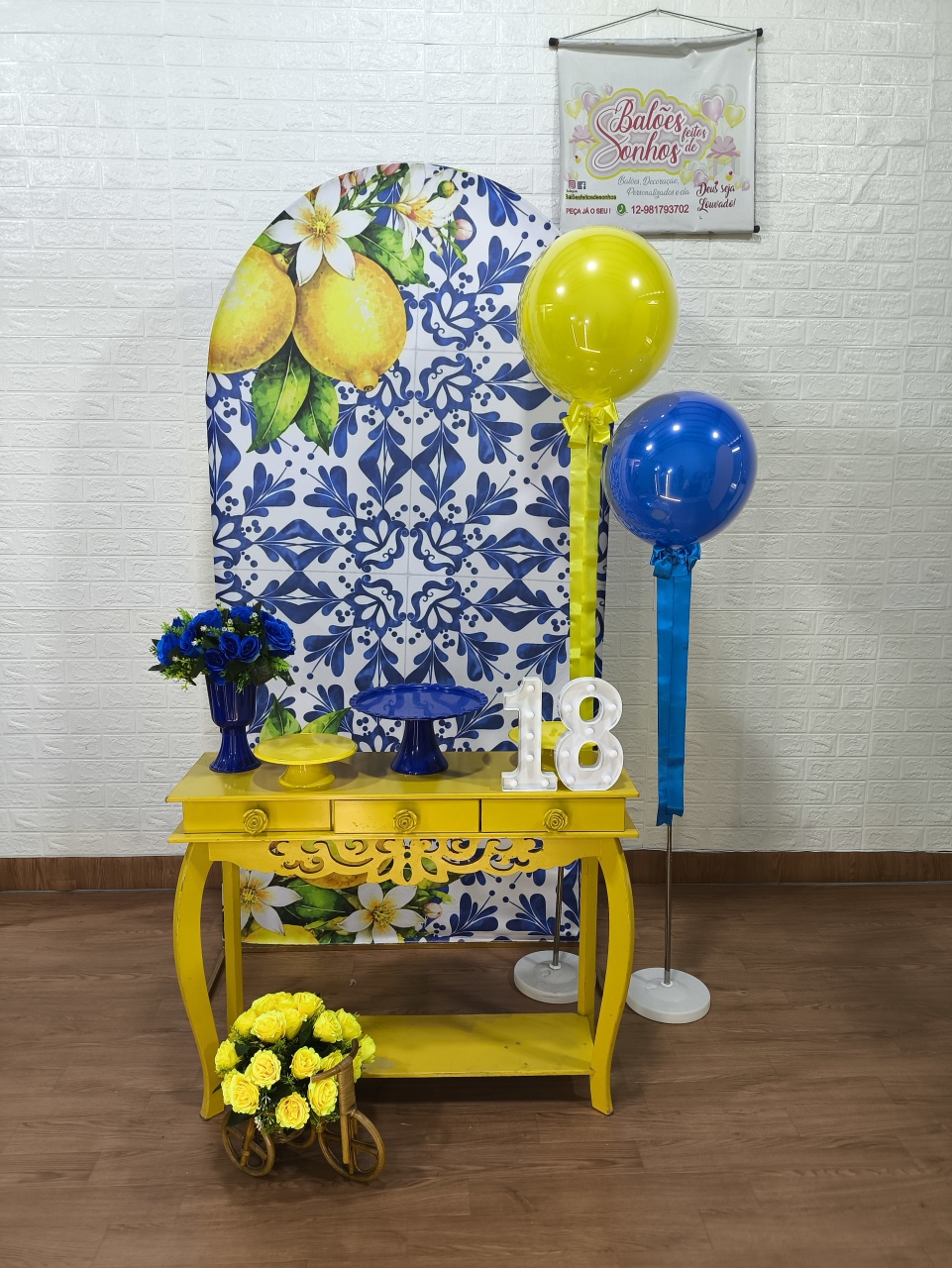 Kit Limão Siciliano Azulejo Português - Baloesfeitosdesonhos 