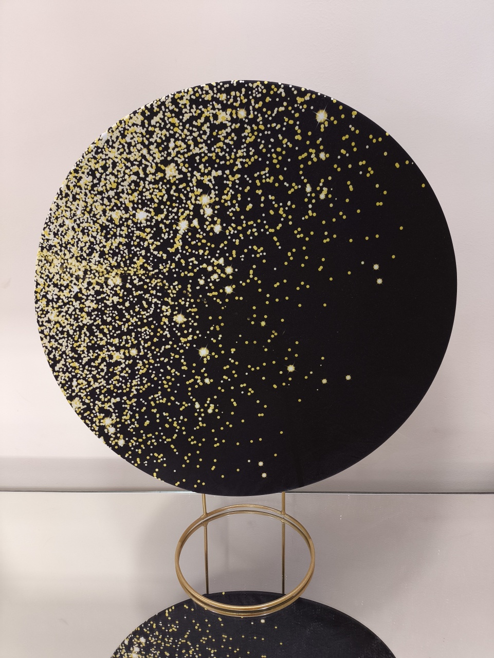 Mini Painel Preto Com Glitter 3D Dourado 50X50 - Baloesfeitosdesonhos 
