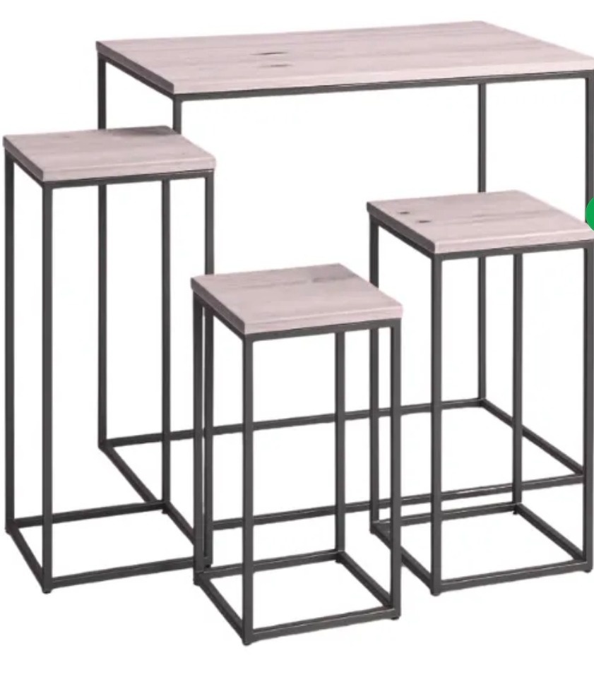Mesa Quadrada Quarteto Preta - Baloesfeitosdesonhos 