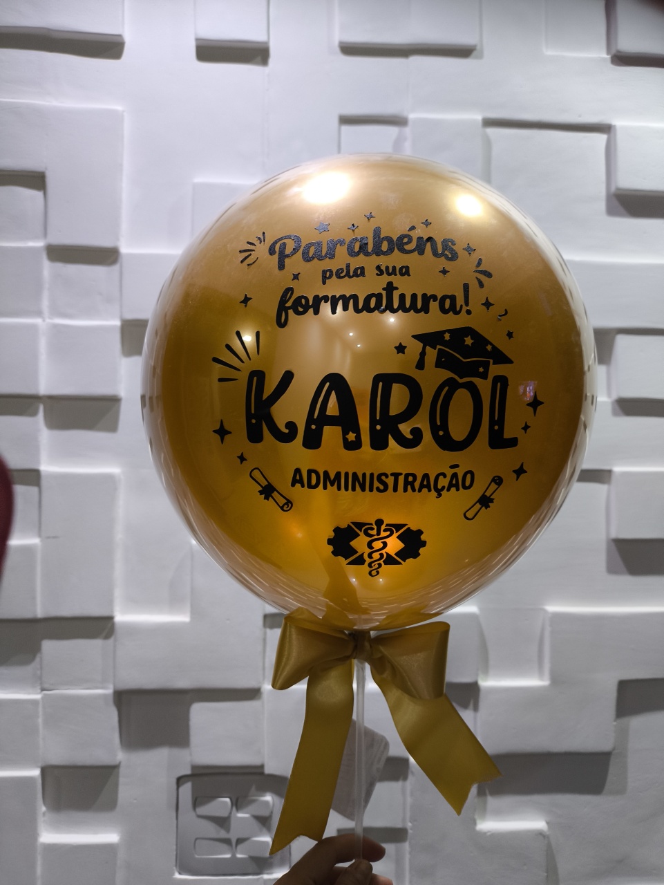 Balão Perolizado No Palito Com Laço+-25Cm - Baloesfeitosdesonhos 