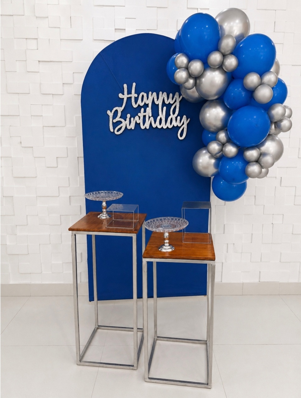 Kit Pocket Felicidade Azul Royal E Prata Ok - Baloesfeitosdesonhos 