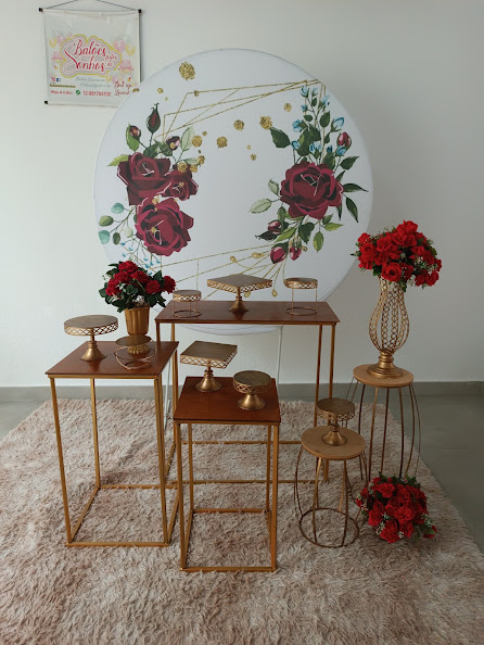 Kit Lara Floral Vermelho - Baloesfeitosdesonhos 