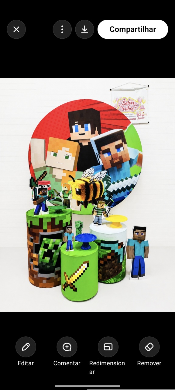 Kit Mini Table Minecraft 3 Com Personagens - Baloesfeitosdesonhos 