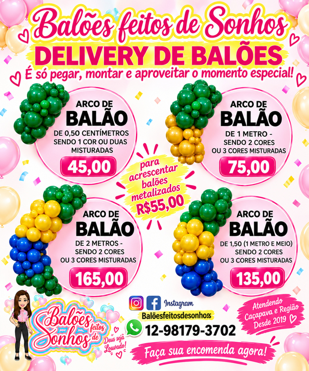 Arco de Bexiga - Baloesfeitosdesonhos 