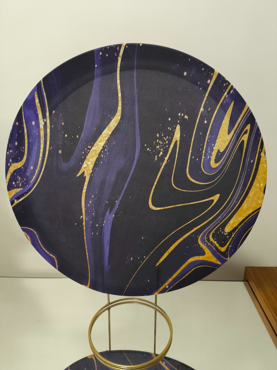 Painel de Mesa 50X50 Preta Roxa E Dourado  - Baloesfeitosdesonhos 