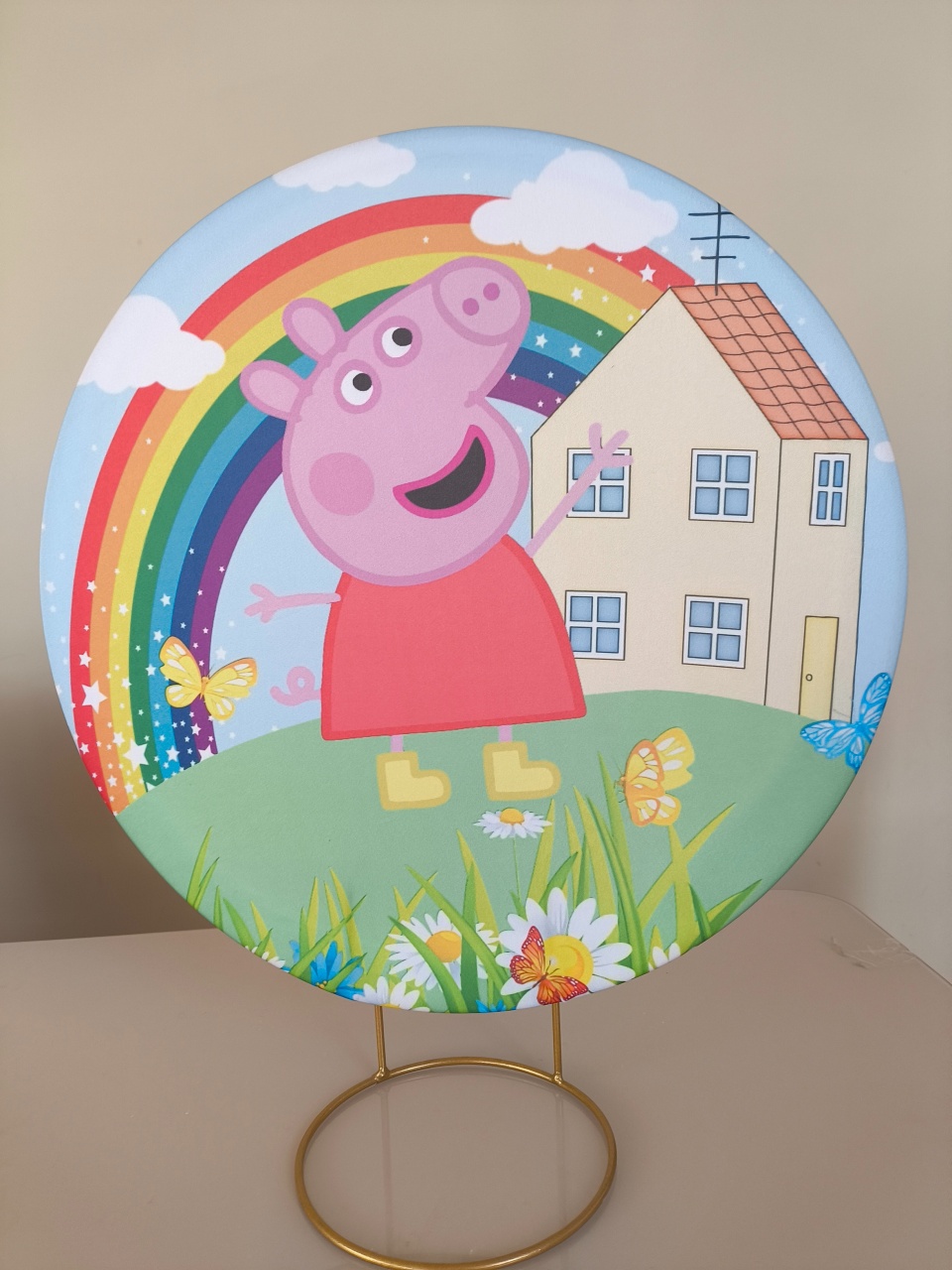 Mini Painel 50X50  Peppa Pig  Sozinha  - Baloesfeitosdesonhos 