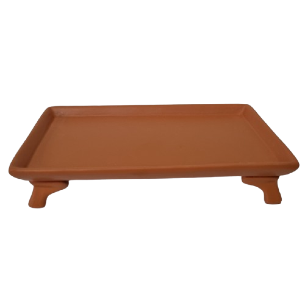 Bandeja Retangular Com Pé  - Terracota - Terracota - i9festas